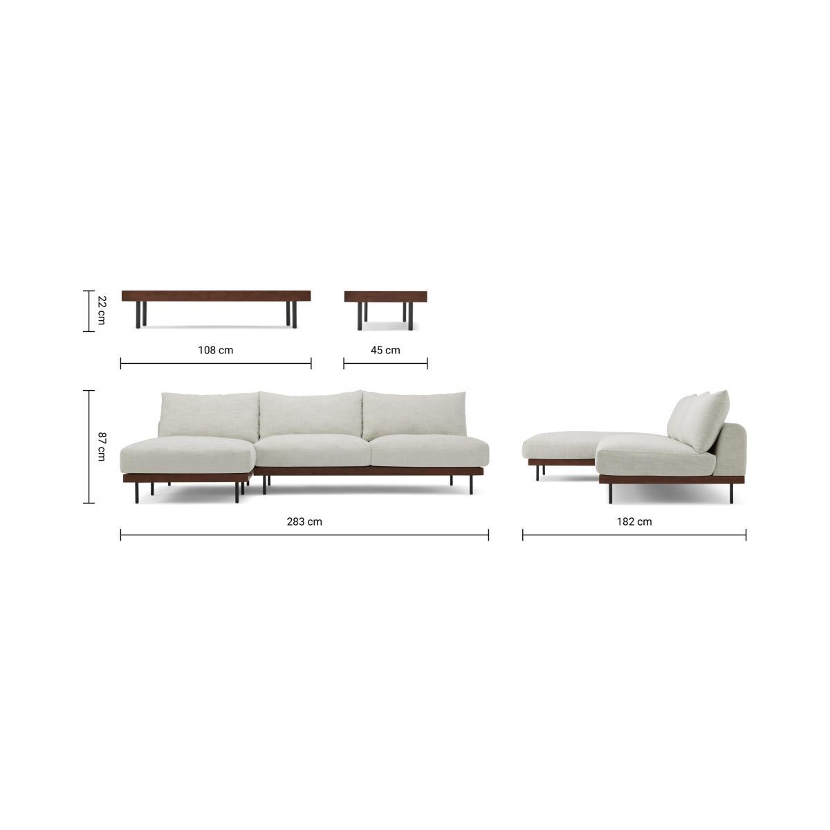 Zita Modular Chaise End Corner Sofa with 2 Side Tables, Kyoto Oyster – image 9