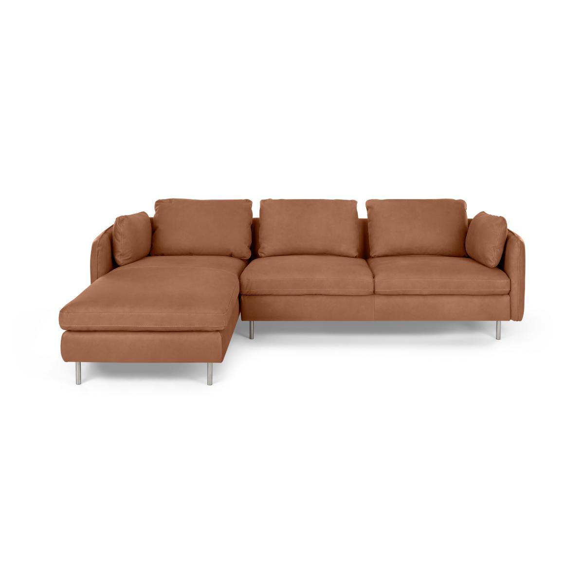 Vento 3 Seater Left Hand Facing Chaise End Sofa, Texas Tan Leather – image 2