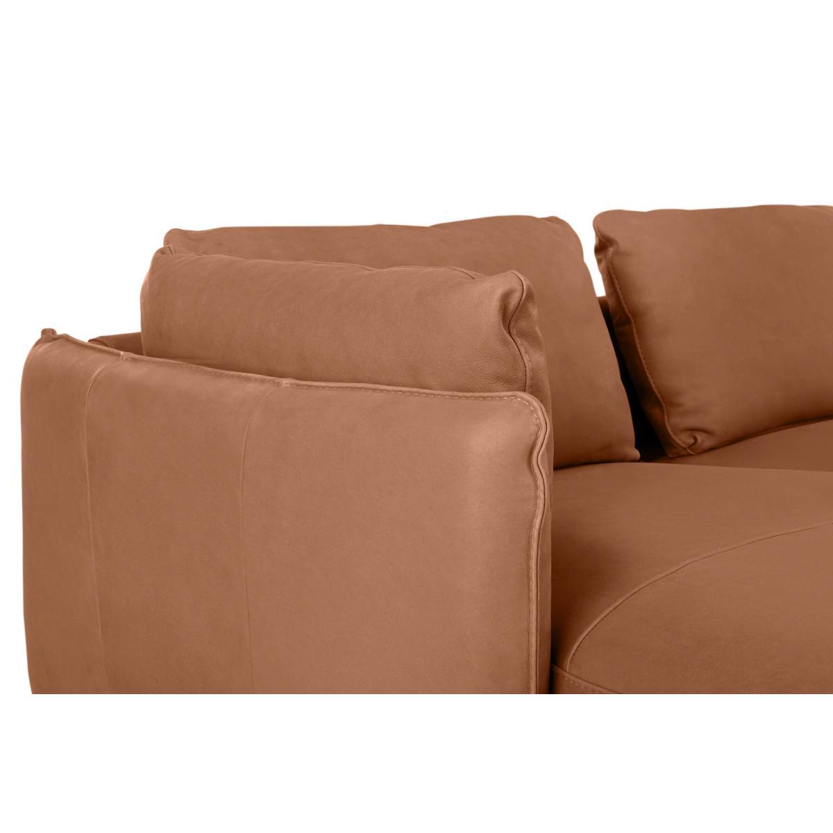 Vento 3 Seater Left Hand Facing Chaise End Sofa, Texas Tan Leather – image 6
