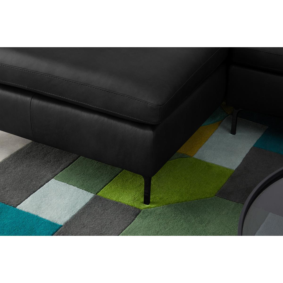 Monterosso Left Hand Facing Corner Sofa, Denver Black Leather with Black Legs – image 7
