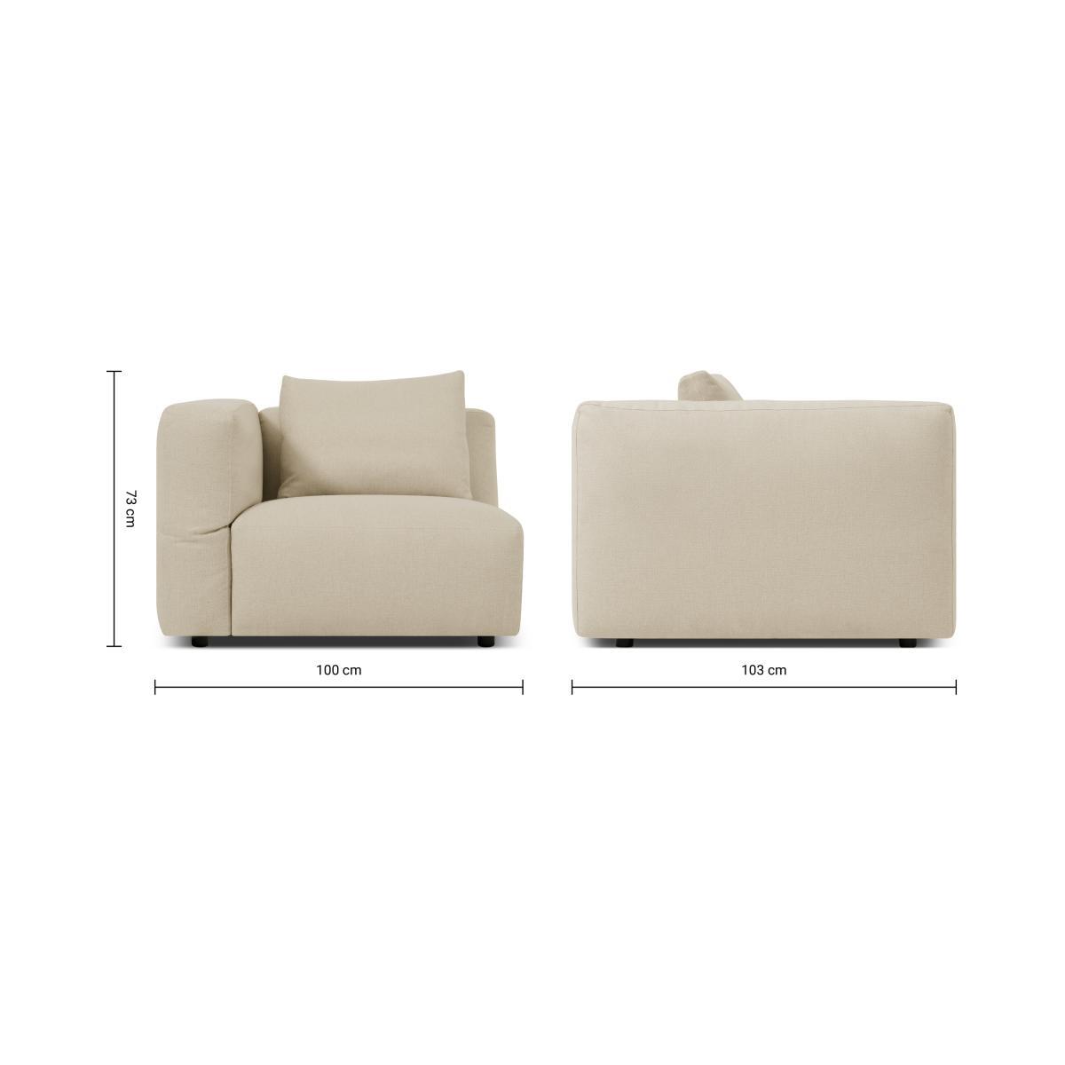 Jacklin Left Hand Facing Modular Armchair, Natural Recycled Weave – image 9