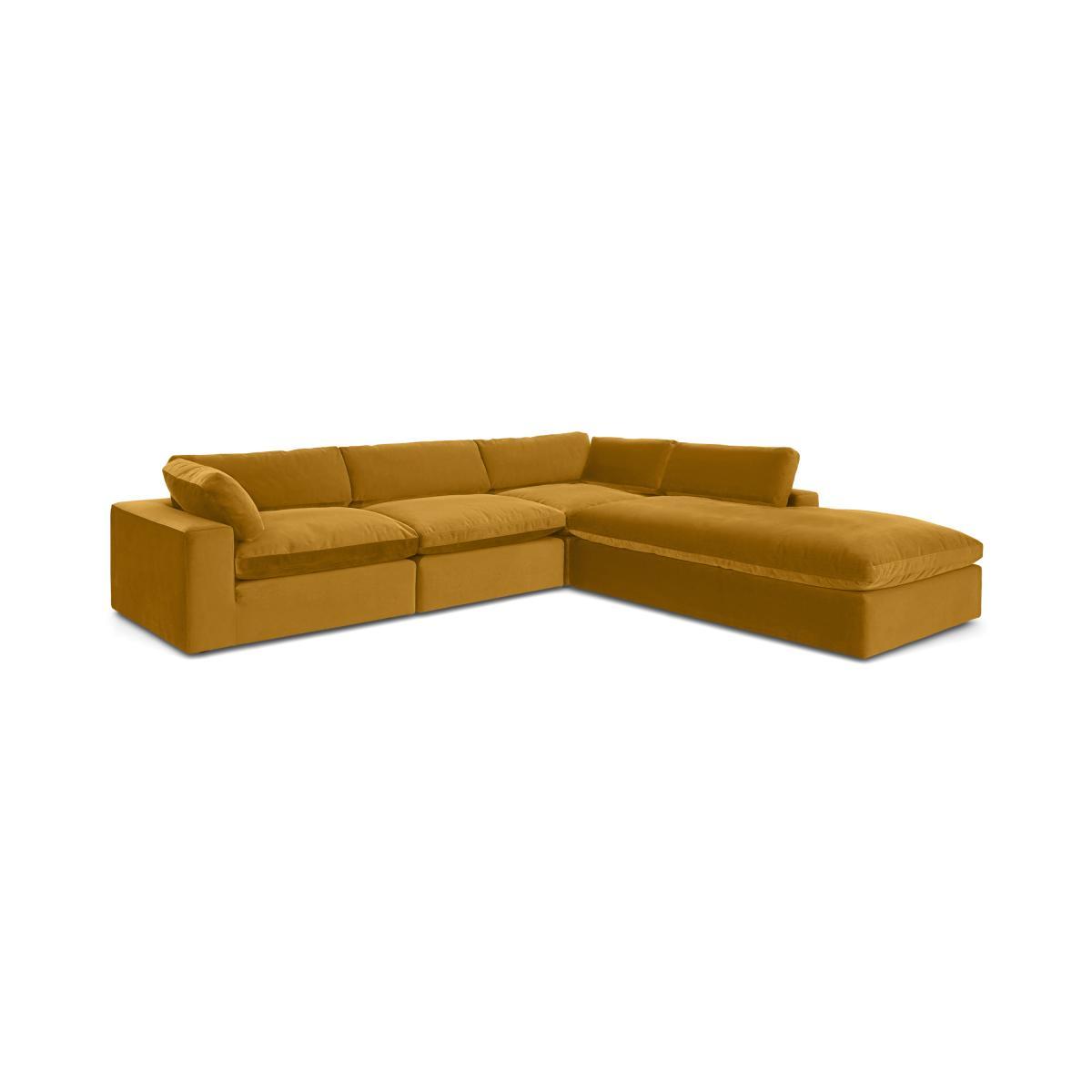 Samona Right Hand Facing Full Corner Sofa, Vintage Ochre Recycled Velvet – image 2