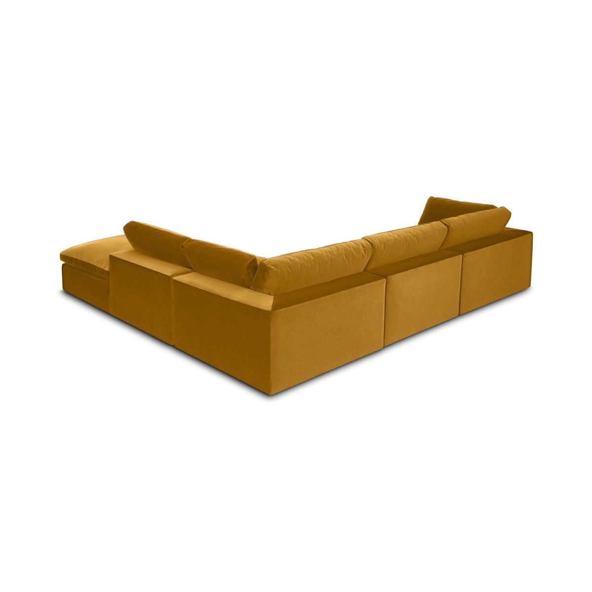Samona Right Hand Facing Full Corner Sofa, Vintage Ochre Recycled Velvet – image 5
