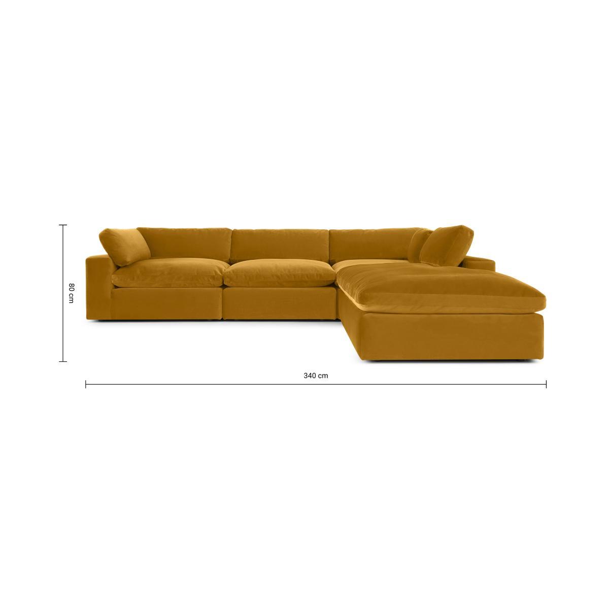 Samona Right Hand Facing Full Corner Sofa, Vintage Ochre Recycled Velvet – image 8