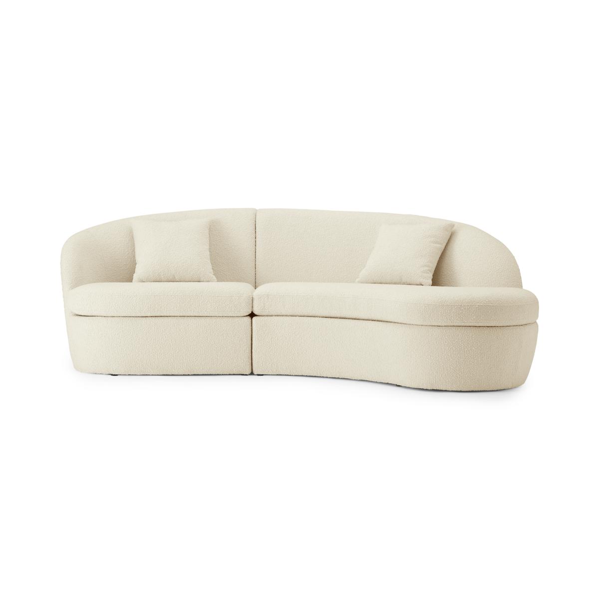 Reisa Right Hand Facing Chaise End Sofa, Whitewash Boucle – image 2