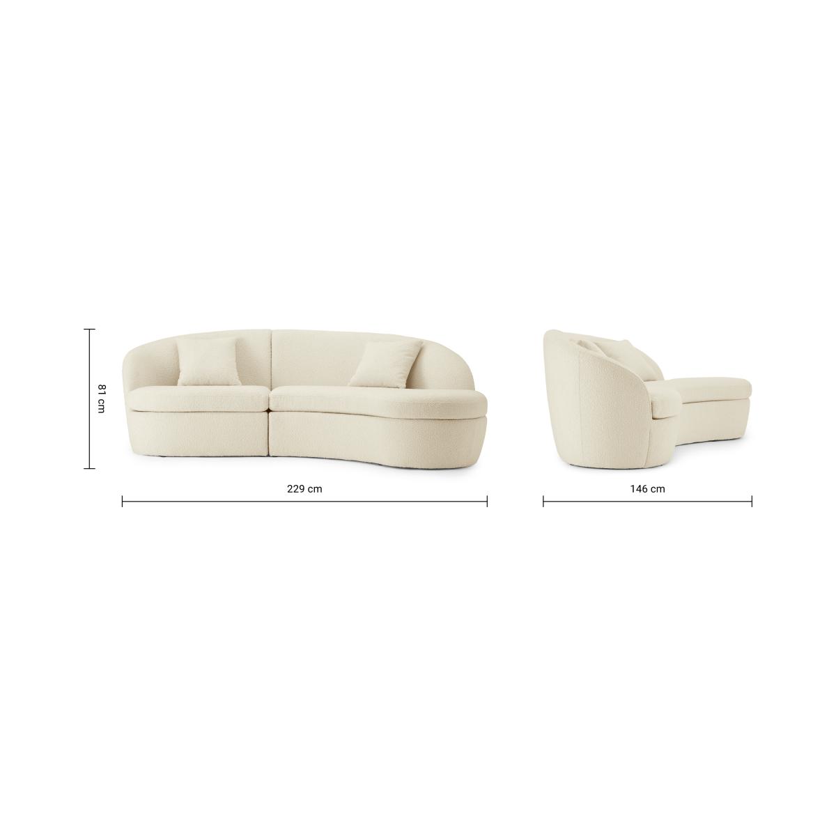 Reisa Right Hand Facing Chaise End Sofa, Whitewash Boucle – image 9
