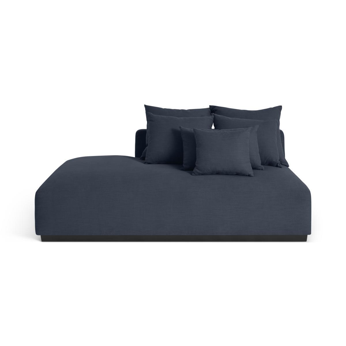 Laurin Left Hand Facing Wide Chaise End Sofa Unit, Prussian Blue Linen – image 2