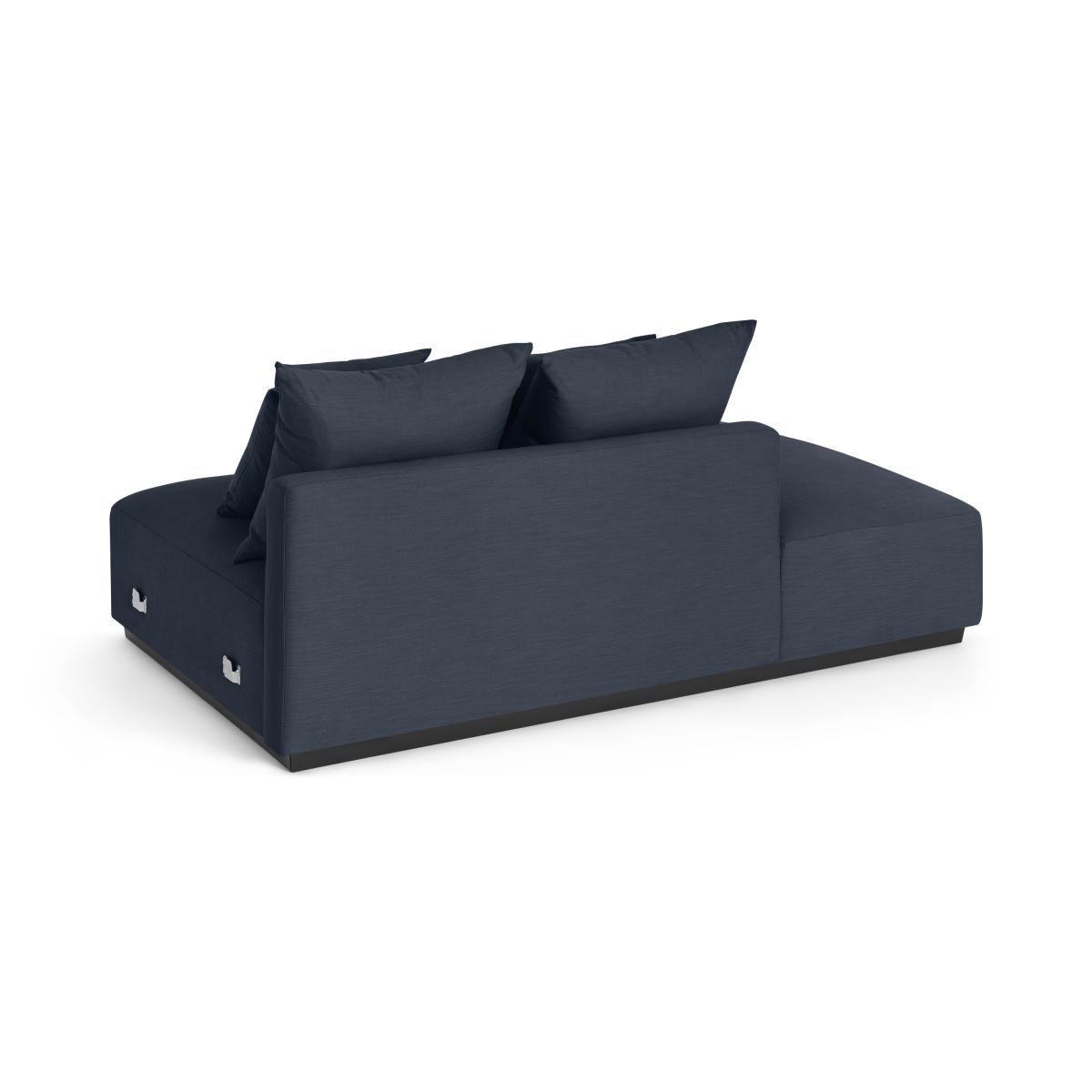 Laurin Left Hand Facing Wide Chaise End Sofa Unit, Prussian Blue Linen – image 4