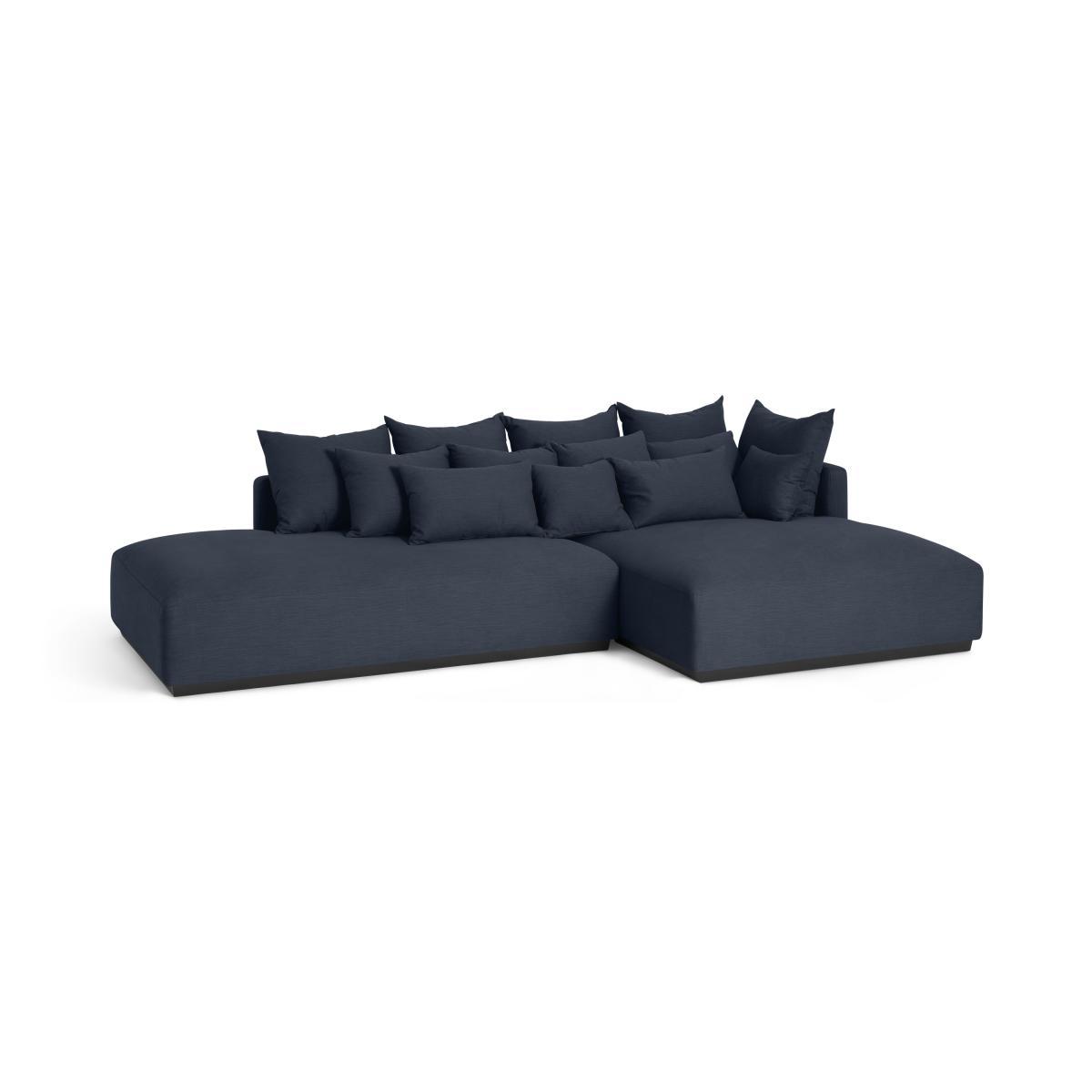 Laurin Left Hand Facing Wide Chaise End Sofa Unit, Prussian Blue Linen – image 6