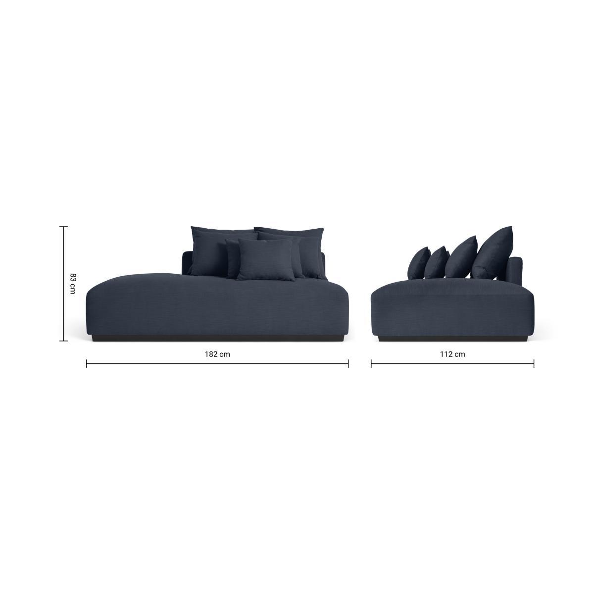 Laurin Left Hand Facing Wide Chaise End Sofa Unit, Prussian Blue Linen – image 8