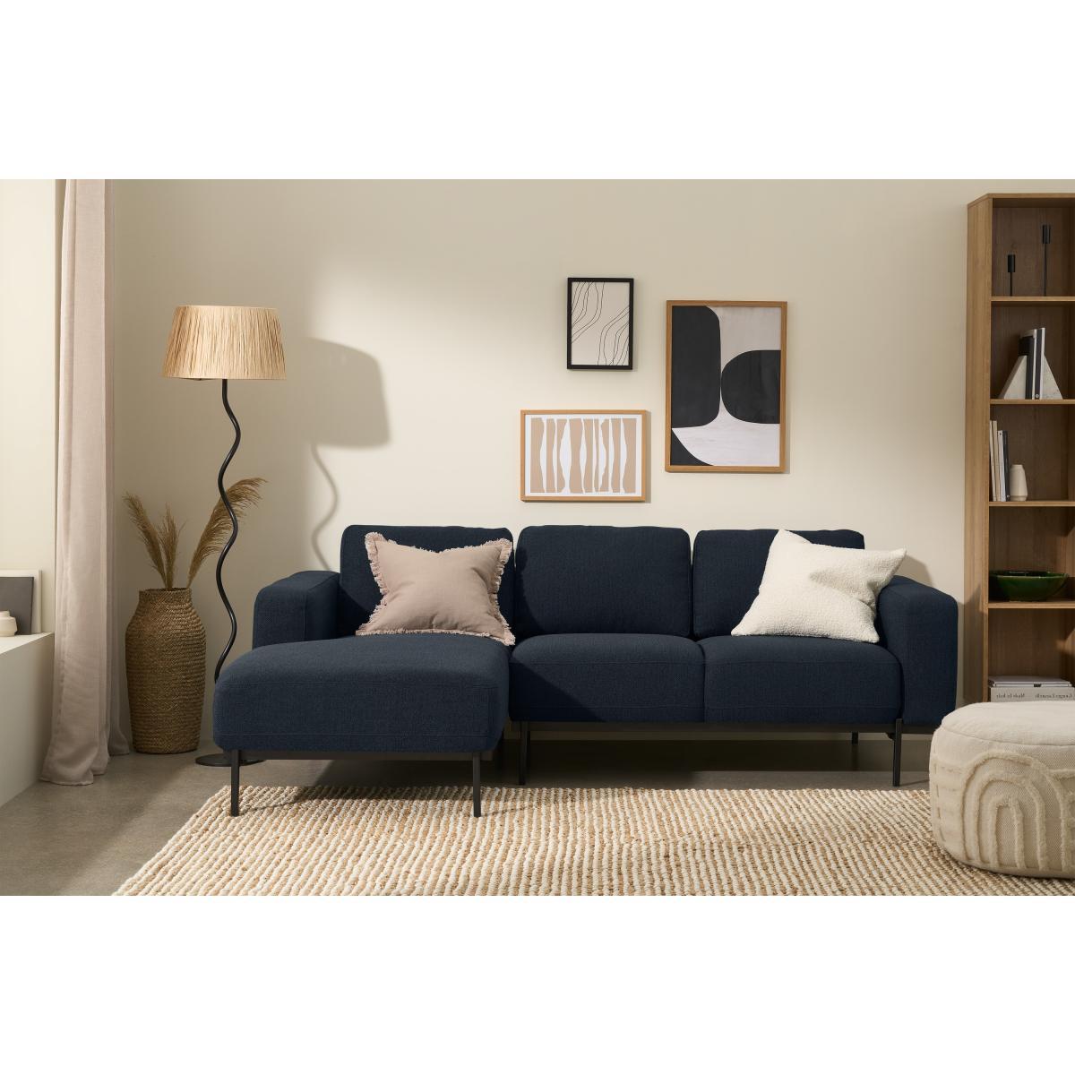 Jarrod Left Hand Facing Chaise End Corner Sofa, Midnight Blue Weave – image 4