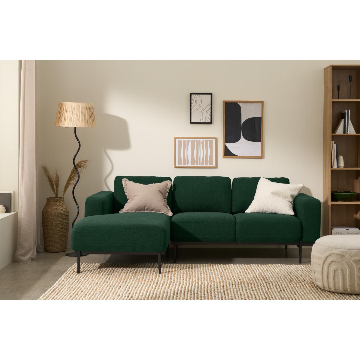 Jarrod Left Hand Facing Chaise End Corner Sofa, Forest Green Weave – image 4