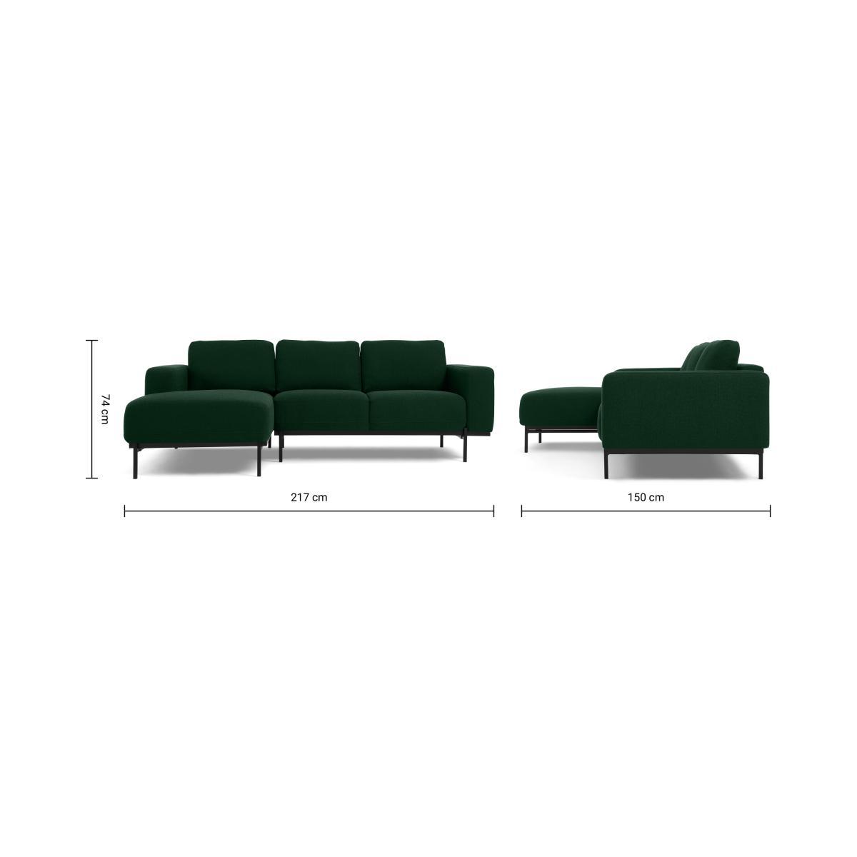 Jarrod Left Hand Facing Chaise End Corner Sofa, Forest Green Weave – image 9