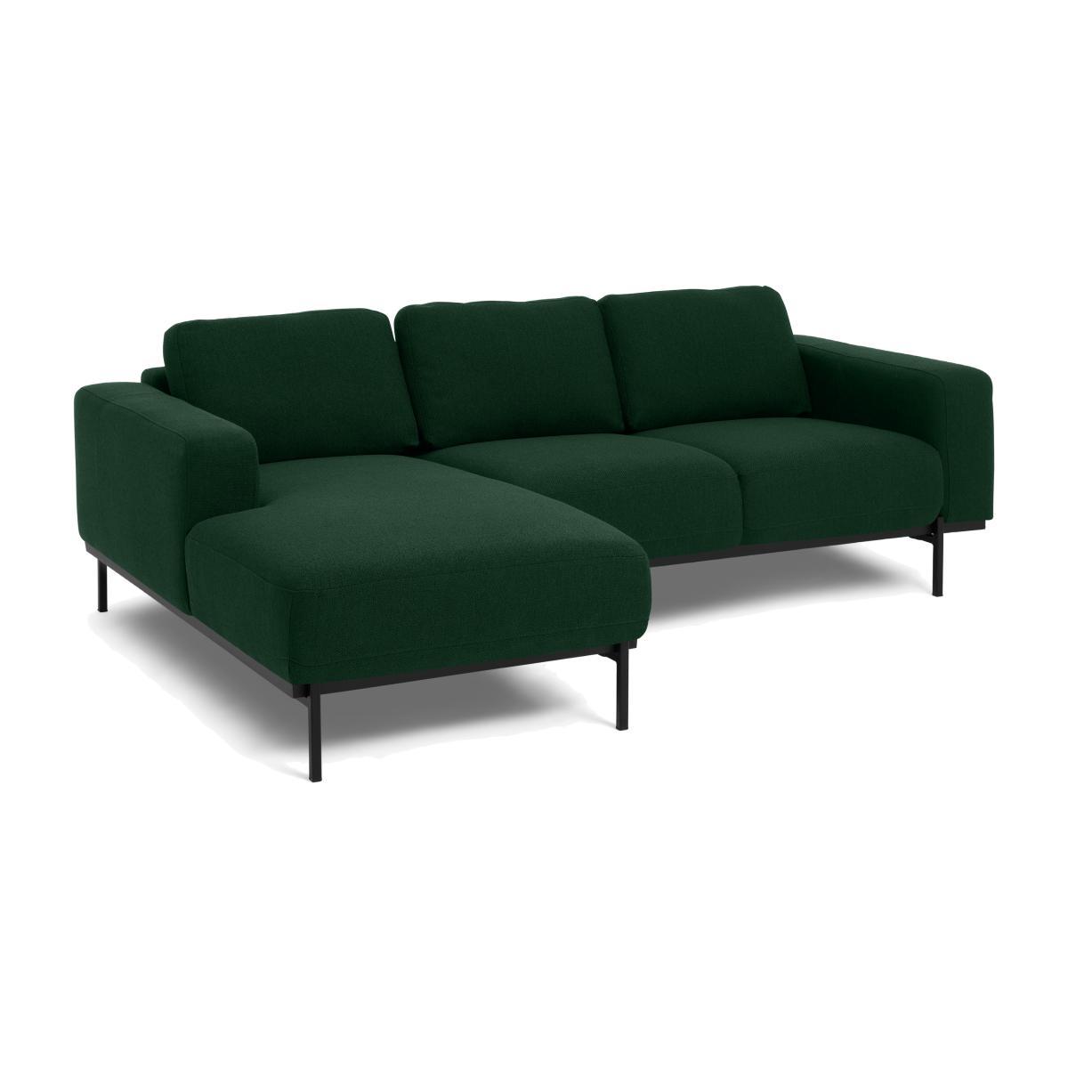 Jarrod Left Hand Facing Chaise End Corner Sofa, Forest Green Weave – image 1