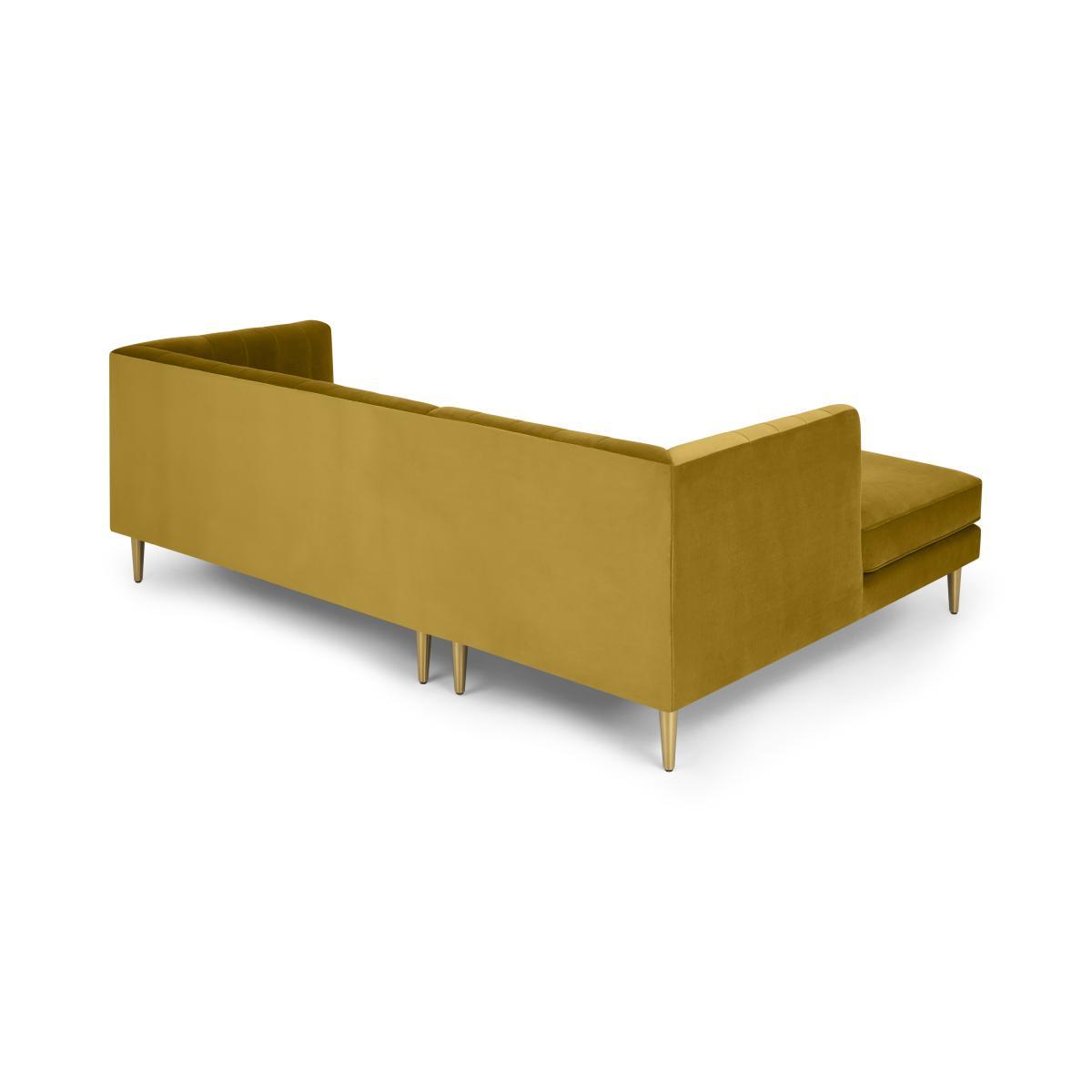 Amicie Left Hand Facing Chaise End Corner Sofa, Vintage Gold Velvet – image 6