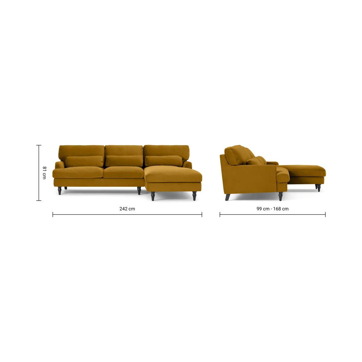 Tamyra Right Hand Facing Chaise End Corner Sofa, Marigold Velvet – image 9