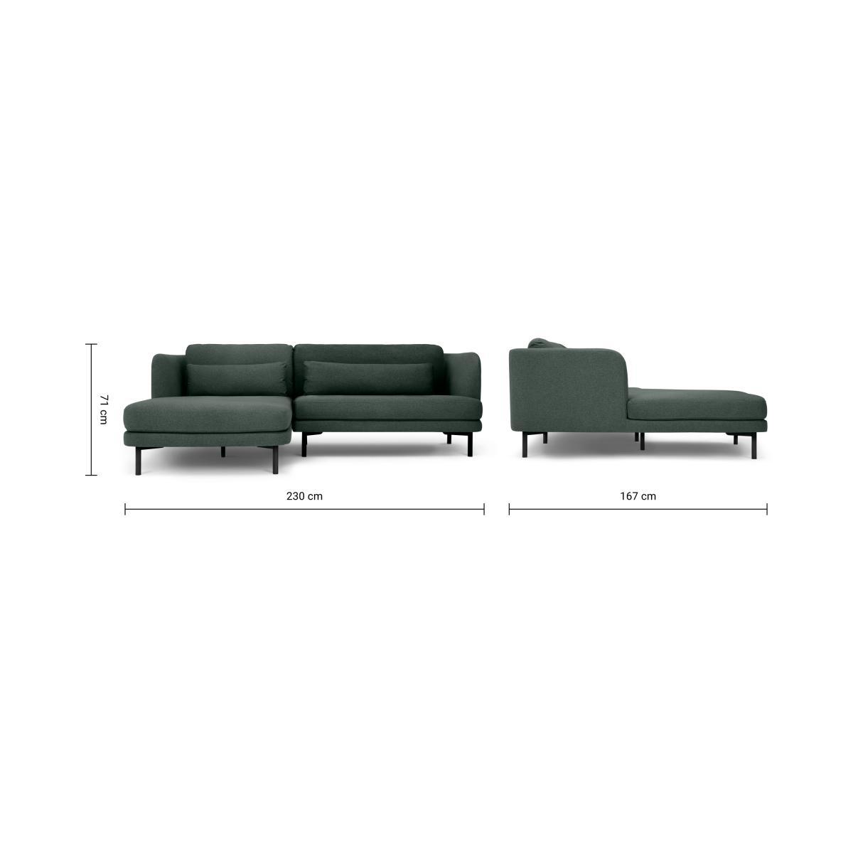 Herman Left Hand Facing Chaise End Corner Sofa, Woodland Green – image 8