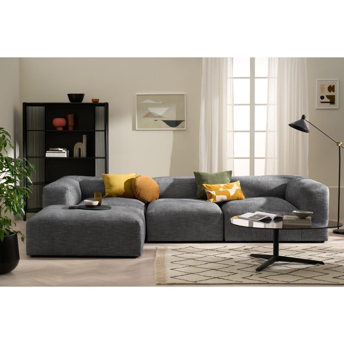 Livienne Chaise End Corner Sofa, Monochrome Weave – image 4