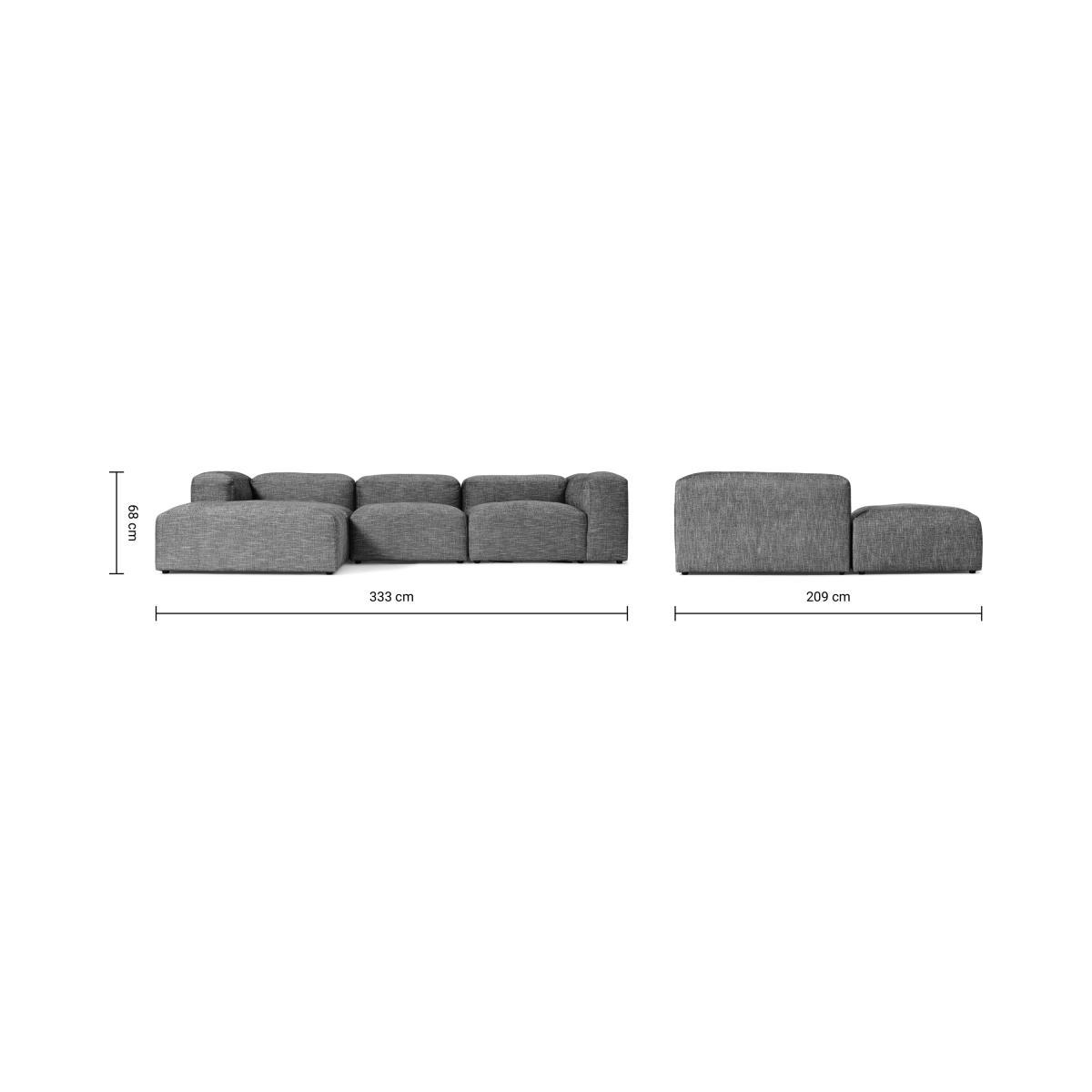 Livienne Chaise End Corner Sofa, Monochrome Weave – image 9