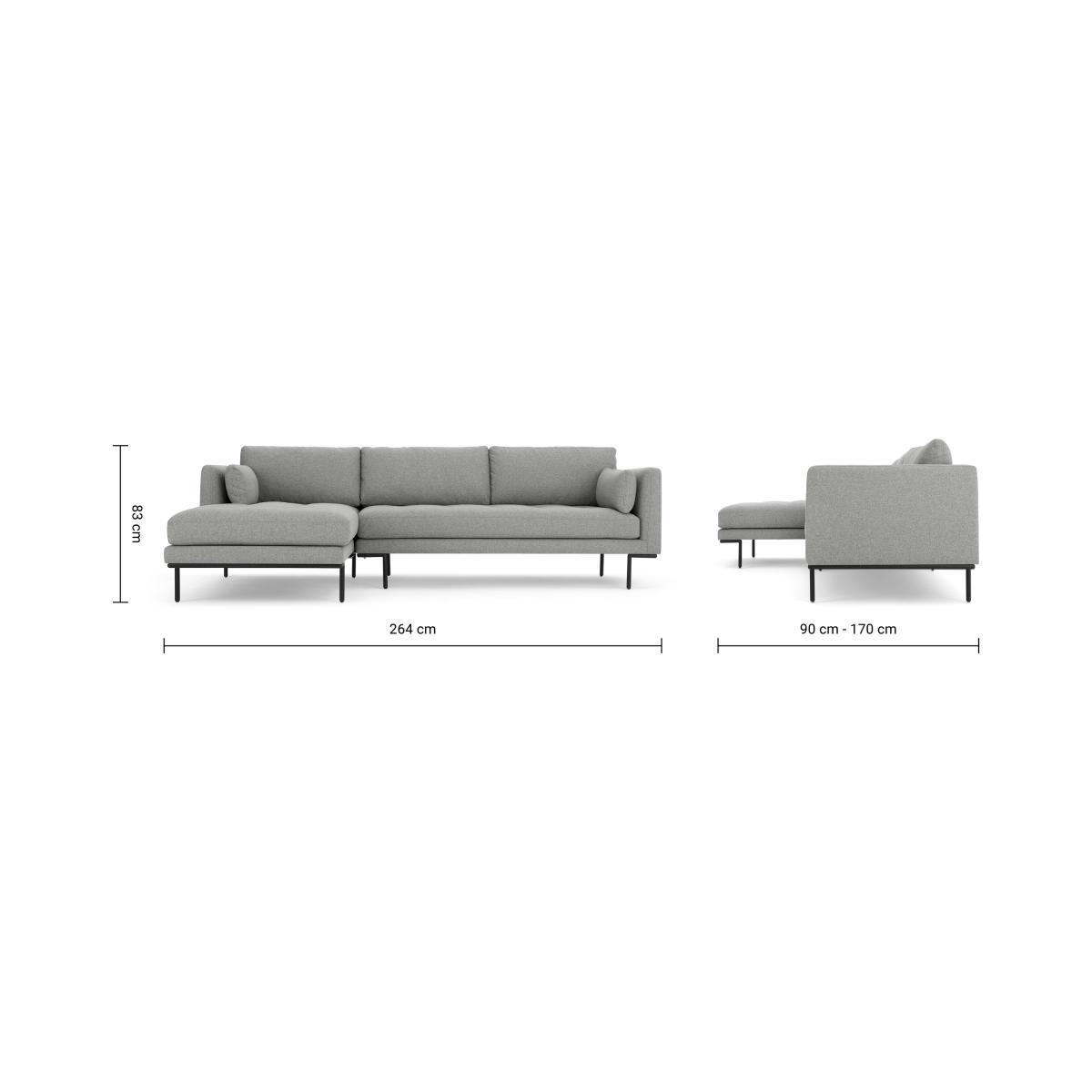 Harlow Left Hand Facing Chaise End Corner Sofa, Mountain Grey – image 9