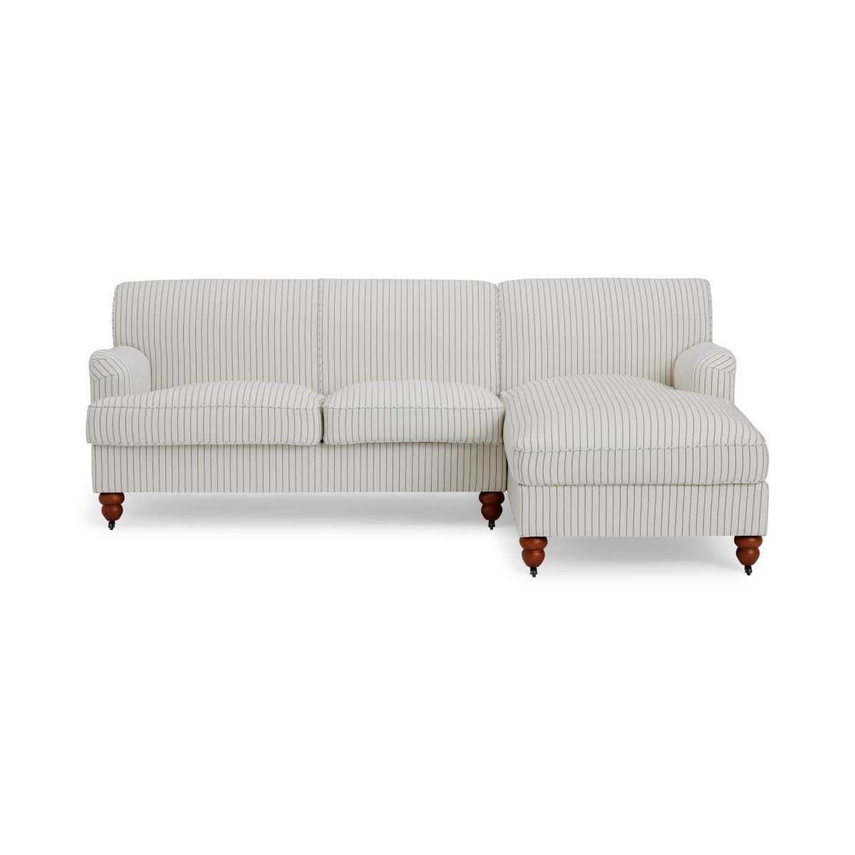 Orson Right Hand Facing Chaise End Sofa, Off-White Striped Recycled Safi – image 2