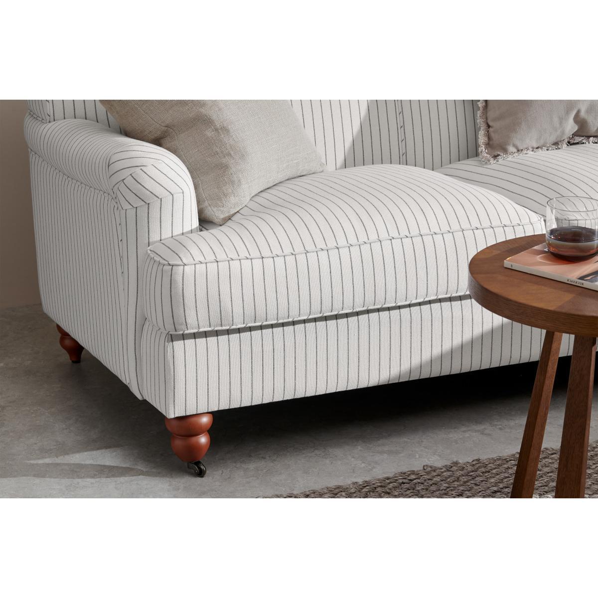 Orson Right Hand Facing Chaise End Sofa, Off-White Striped Recycled Safi – image 5