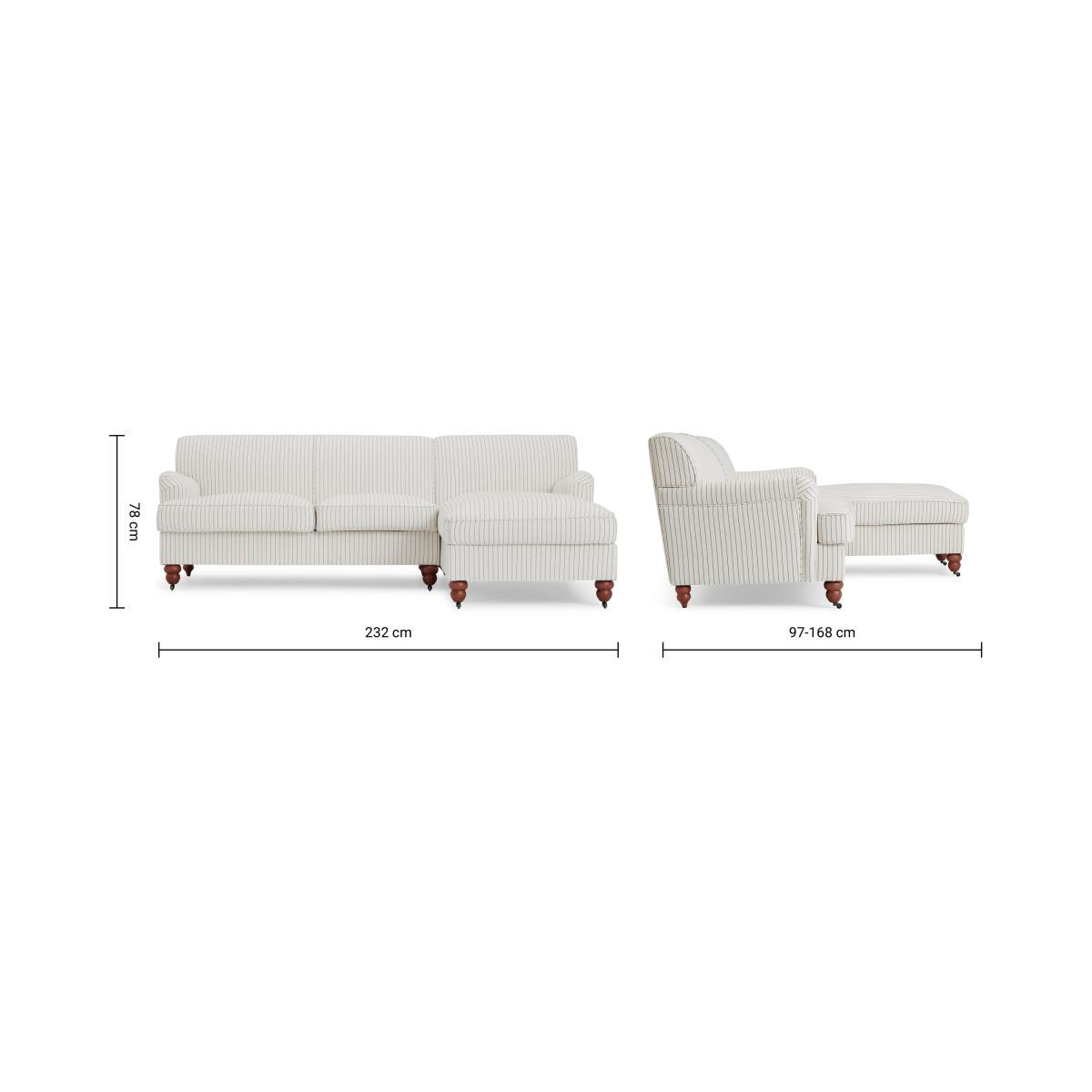 Orson Right Hand Facing Chaise End Sofa, Off-White Striped Recycled Safi – image 9