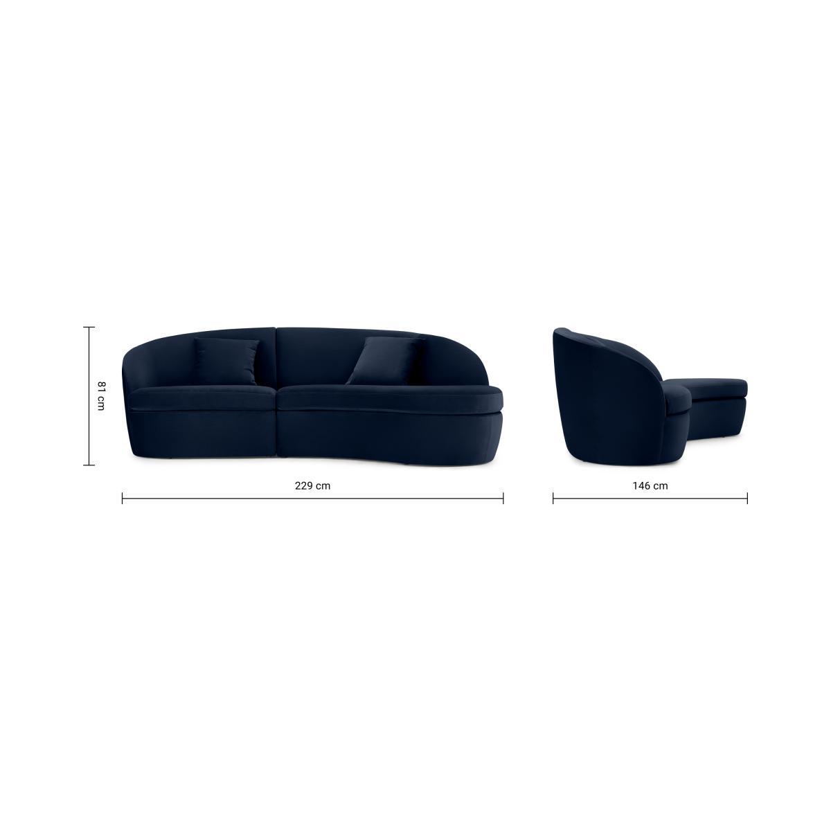 Reisa Right Hand Facing Chaise End Sofa, Ink Blue Velvet – image 9