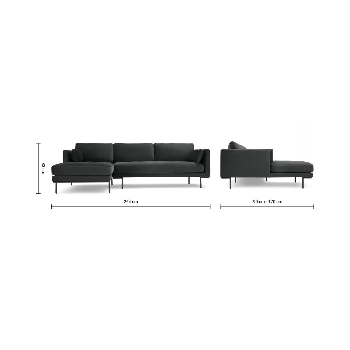 Harlow, Left Hand Facing Chaise End, Mourne Grey Velvet – image 9