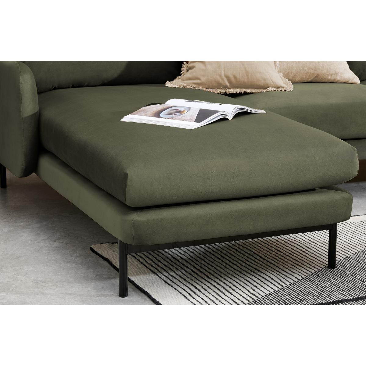 Miro Left Hand Facing Chaise End Corner Sofa, Pistachio Green Velvet – image 5