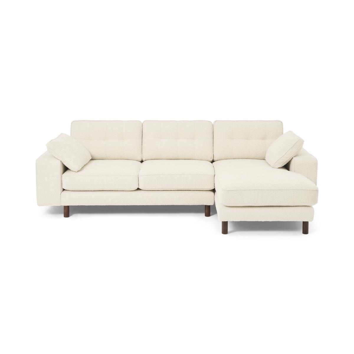 Content by Terence Conran Tobias Right Hand Facing Chaise End Sofa, Ivory White Boucle with Dark Wood Leg – image 2