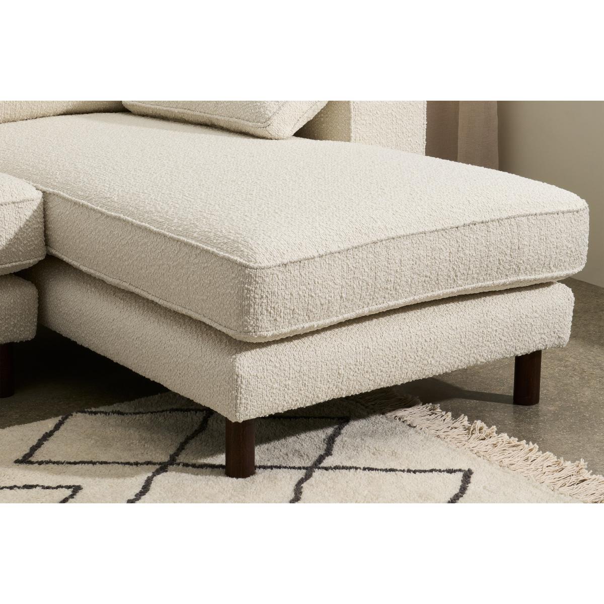 Content by Terence Conran Tobias Right Hand Facing Chaise End Sofa, Ivory White Boucle with Dark Wood Leg – image 6