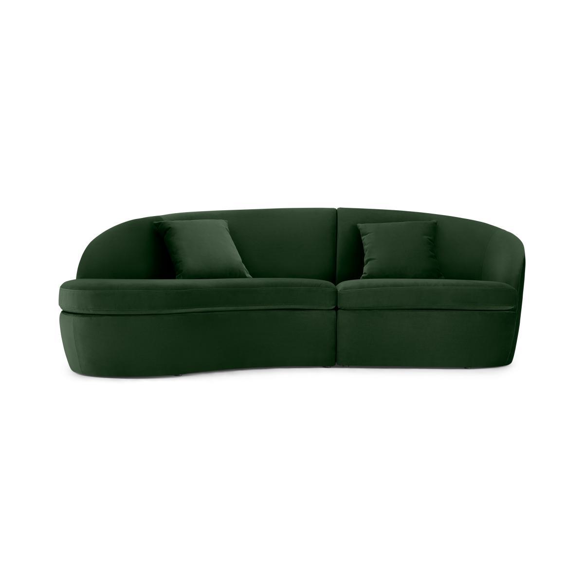 Reisa Left Hand Facing Chaise End Sofa, Moss Green Velvet – image 2