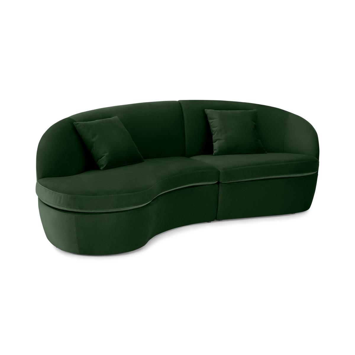 Reisa Left Hand Facing Chaise End Sofa, Moss Green Velvet – image 3