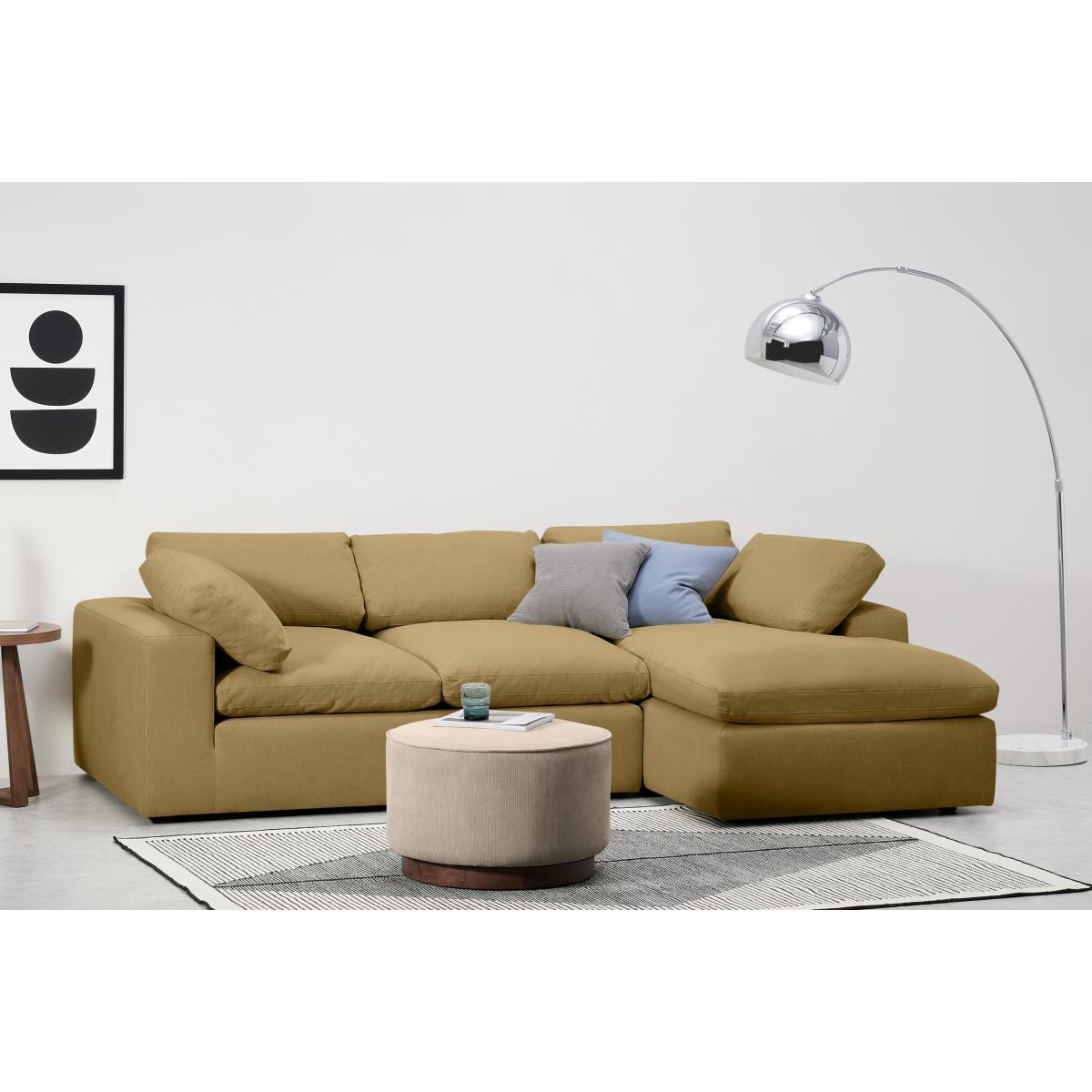 Samona Right Hand Facing Chaise End Sofa, Latte Cotton & Linen Mix – image 4