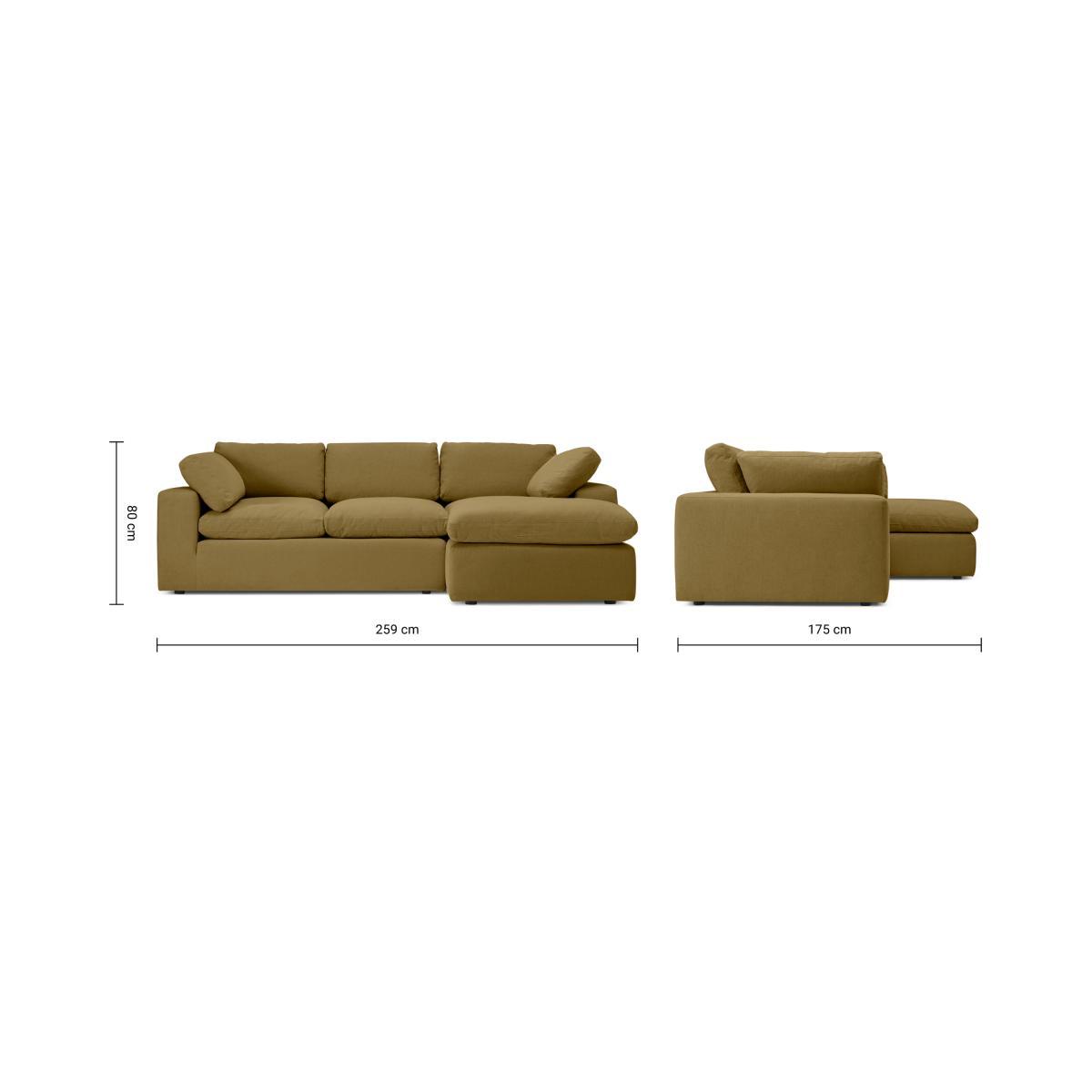 Samona Right Hand Facing Chaise End Sofa, Latte Cotton & Linen Mix – image 9