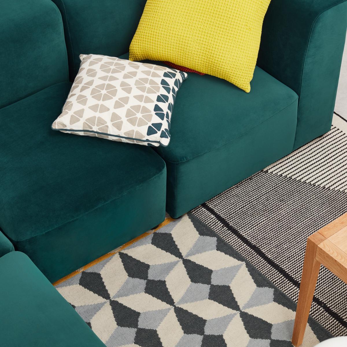 Juno 5 Seater Sofa Corner Group, Seafoam Blue Velvet – image 3
