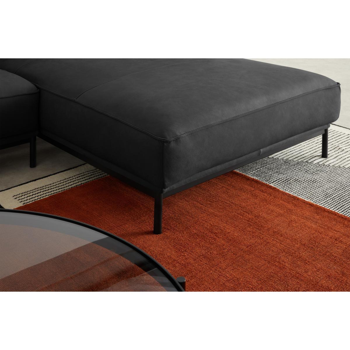 Odelle Right Hand Facing Chaise End Corner Sofa, Texas Dark Grey Leather – image 5