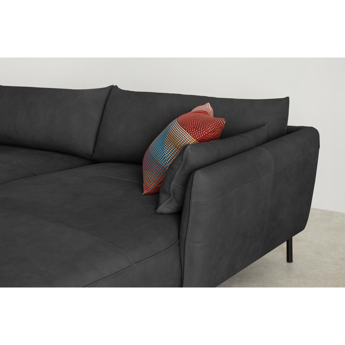 Odelle Right Hand Facing Chaise End Corner Sofa, Texas Dark Grey Leather – image 7