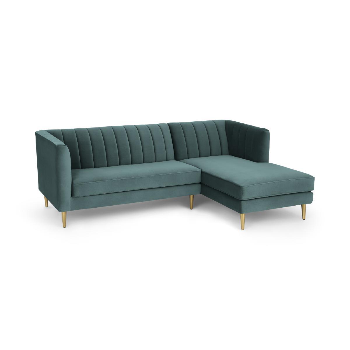 Amicie Right Hand Facing Chaise End Corner Sofa, Marine Green Velvet – image 3