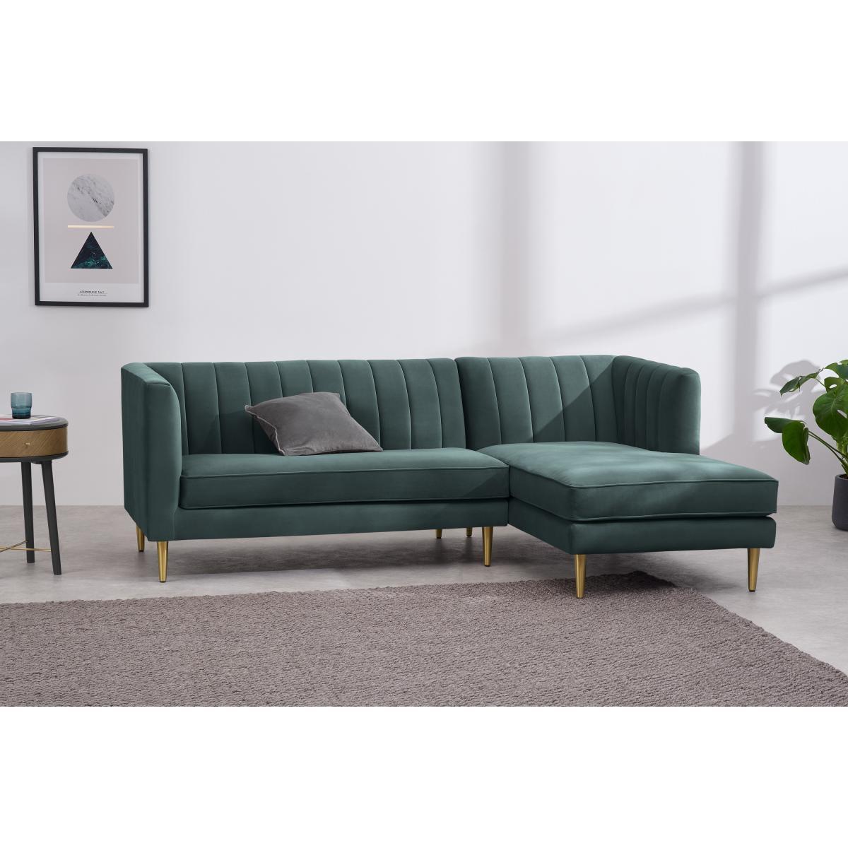 Amicie Right Hand Facing Chaise End Corner Sofa, Marine Green Velvet – image 4