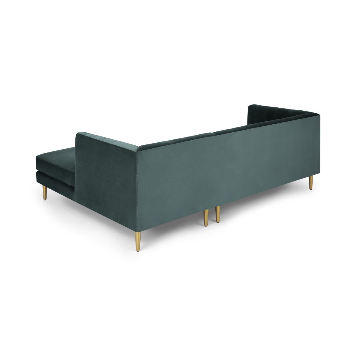 Amicie Right Hand Facing Chaise End Corner Sofa, Marine Green Velvet – image 6