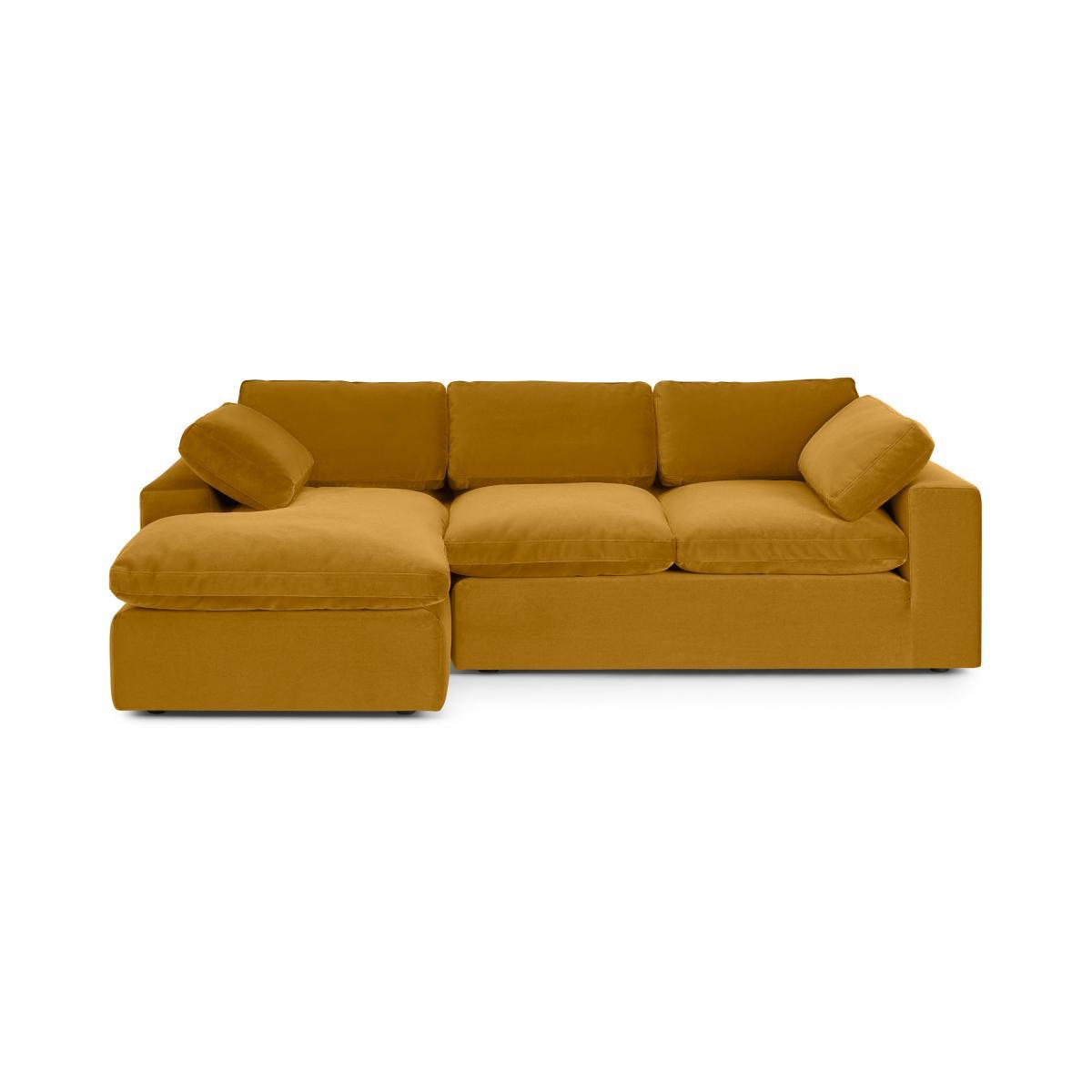 Samona Left Hand Facing Chaise End Sofa, Vintage Ochre Recycled Velvet – image 2