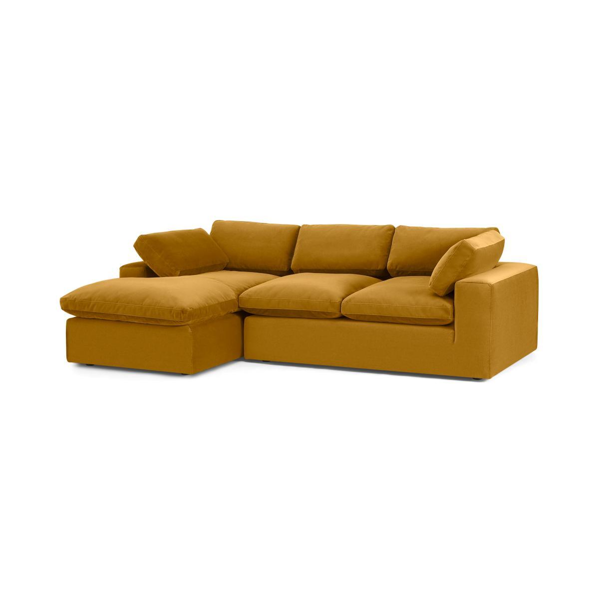 Samona Left Hand Facing Chaise End Sofa, Vintage Ochre Recycled Velvet – image 3