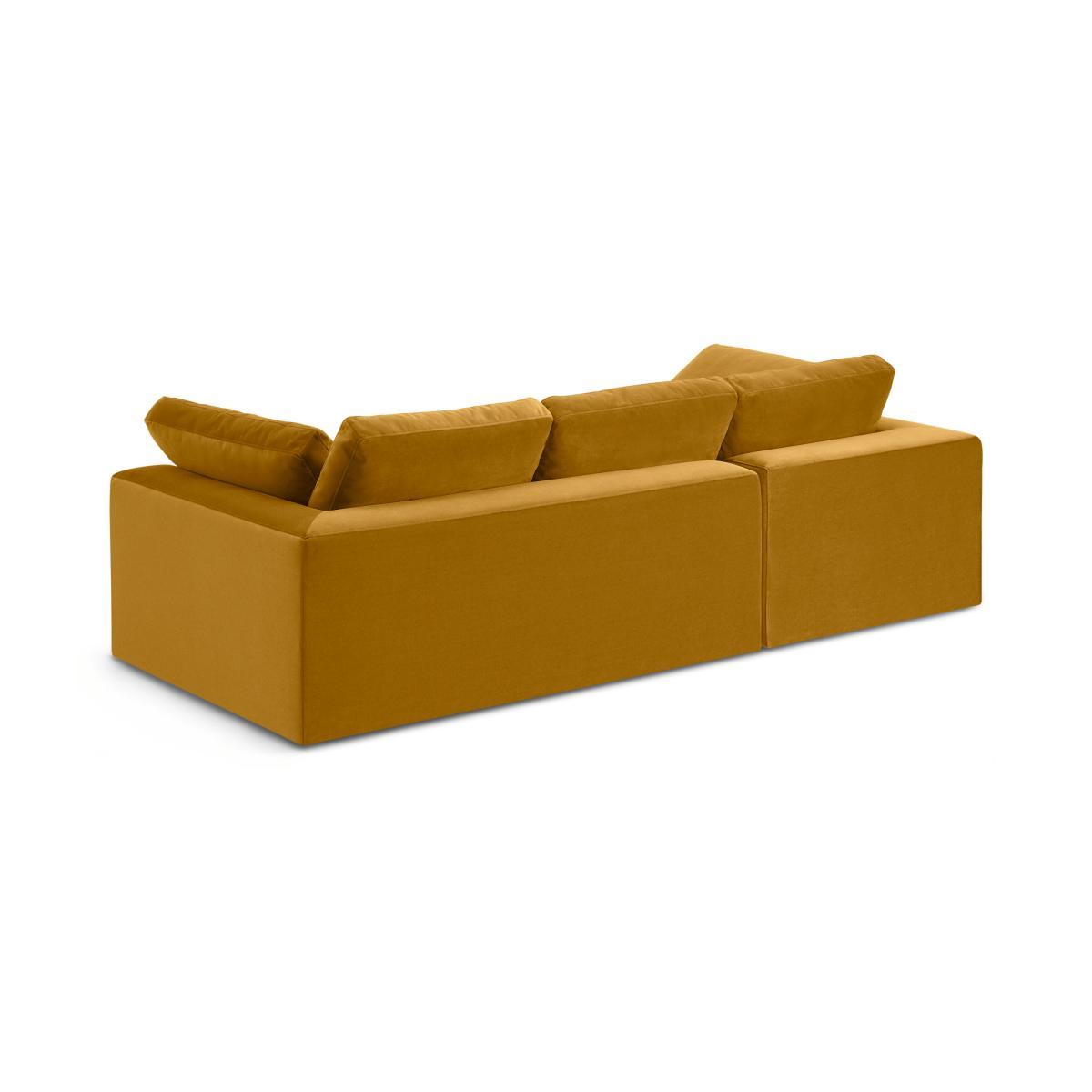 Samona Left Hand Facing Chaise End Sofa, Vintage Ochre Recycled Velvet – image 6