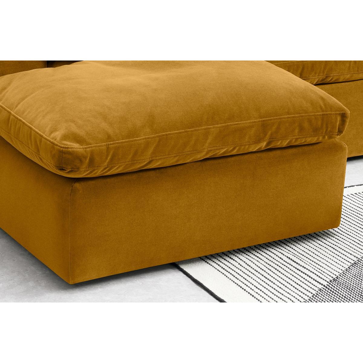 Samona Left Hand Facing Chaise End Sofa, Vintage Ochre Recycled Velvet – image 7