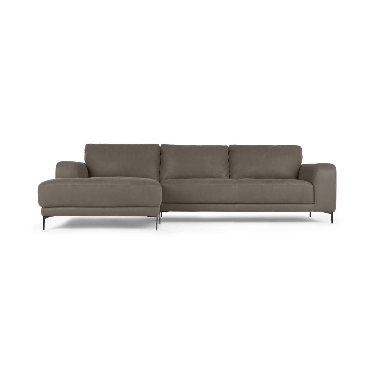 Luciano Left Hand Facing Corner Sofa, Texas Grey Leather – image 2