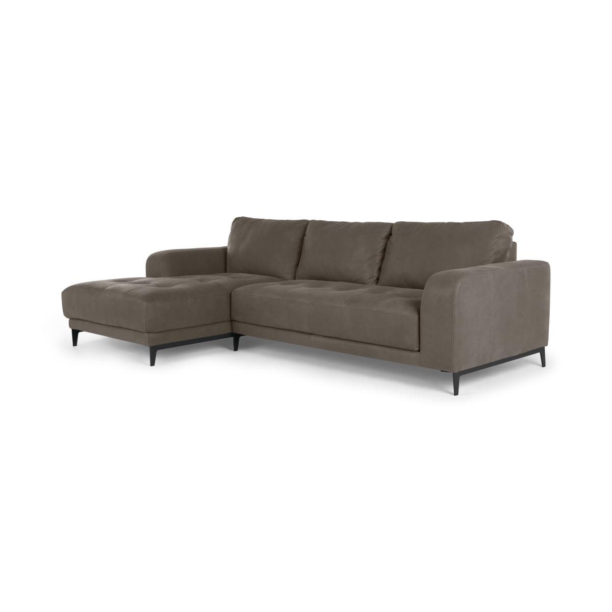 Luciano Left Hand Facing Corner Sofa, Texas Grey Leather – image 3