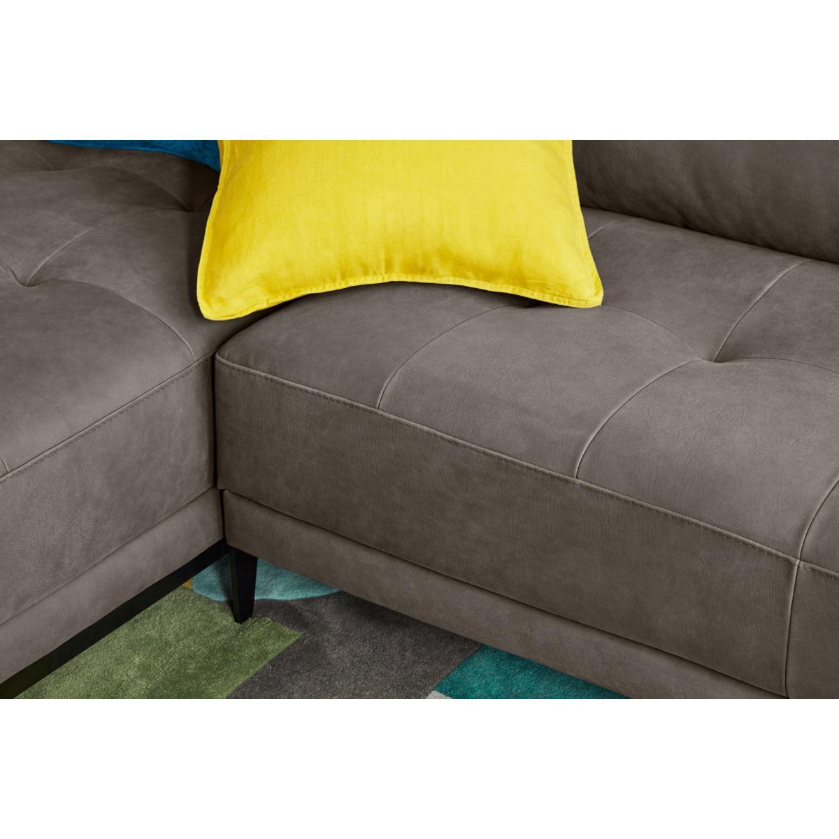 Luciano Left Hand Facing Corner Sofa, Texas Grey Leather – image 5