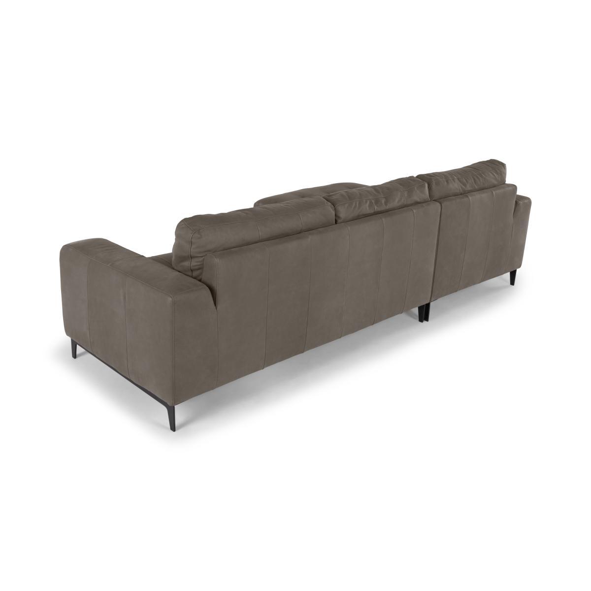 Luciano Left Hand Facing Corner Sofa, Texas Grey Leather – image 6